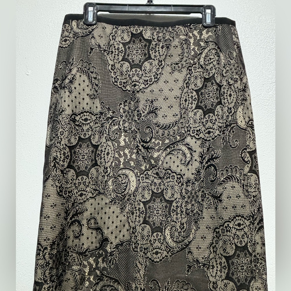 ANNE TAYLOR Black / Cream colored Skirt - size 10 - Picture 6 of 9